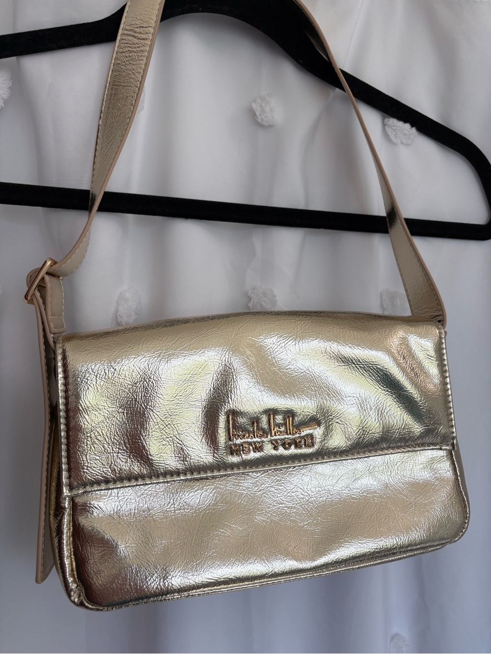 ⭐️$5 Bundle Sale⭐️ Nicole Miller Metallic Gold Shoulder Bag with Flap